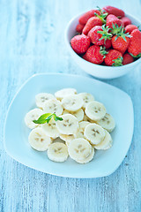 Image showing banana with strawberry