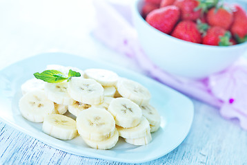 Image showing banana with strawberry