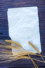 Image showing wheat and paper