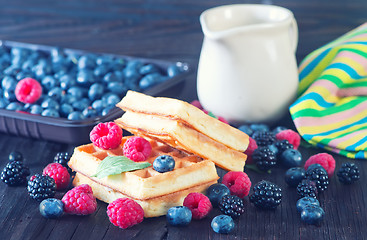 Image showing wafels with berry