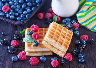 Image showing wafels with berry