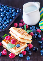 Image showing wafels with berry