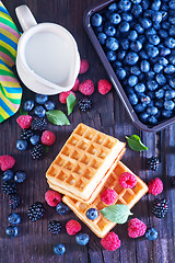 Image showing wafels with berry