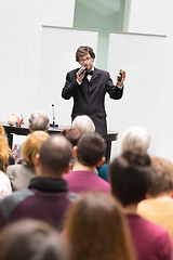 Image showing Speaker Talking at Business Conference.