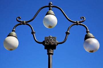 Image showing street lamp a bulb in the   sky lugano Switzerland  