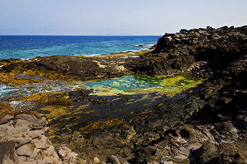 Image showing landscape rock stone sky cloud beach