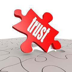 Image showing Trust word with puzzle background