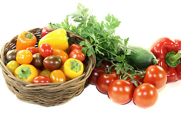 Image showing Vegetable basket with mixed colorful vegetables