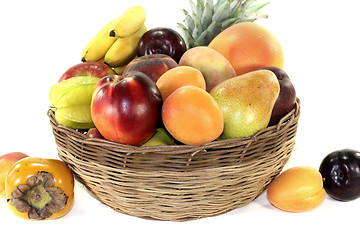 Image showing Fruit basket with various colorful fruits