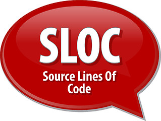 Image showing SLOC acronym definition speech bubble illustration