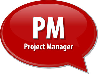 Image showing PM acronym definition speech bubble illustration