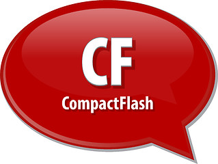 Image showing CF acronym definition speech bubble illustration