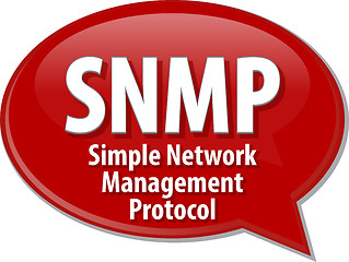 Image showing SNMP acronym definition speech bubble illustration