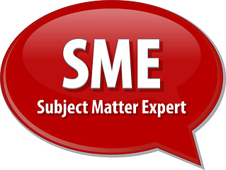 Image showing SME acronym definition speech bubble illustration