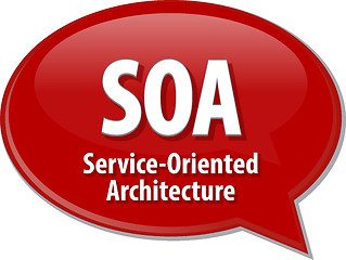 Image showing SOA acronym definition speech bubble illustration