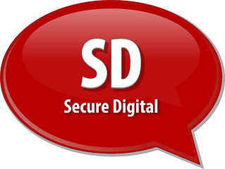 Image showing SD acronym definition speech bubble illustration