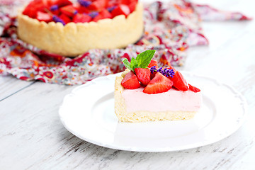 Image showing strawberry cheesecake