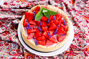 Image showing strawberry cheesecake