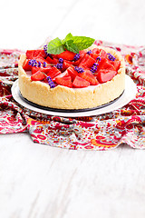 Image showing strawberry cheesecake