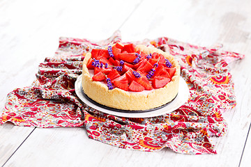 Image showing strawberry cheesecake