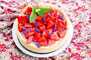 Image showing strawberry cheesecake