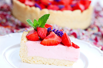 Image showing strawberry cheesecake