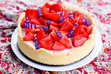 Image showing strawberry cheesecake