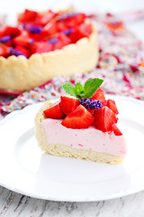 Image showing strawberry cheesecake