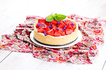 Image showing strawberry cheesecake