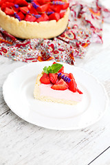 Image showing strawberry cheesecake