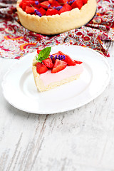 Image showing strawberry cheesecake