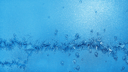 Image showing Ice pattern on winter glass