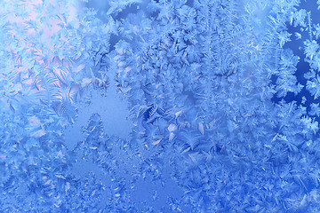Image showing Ice pattern on winter glass