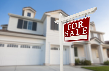 Image showing Home For Sale Sign in Front of New House