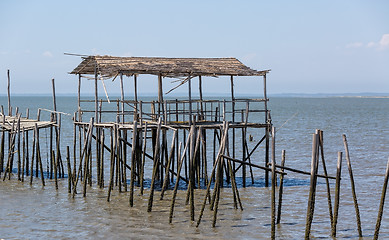 Image showing Very Old Dilapidated Pier in Fisherman Village