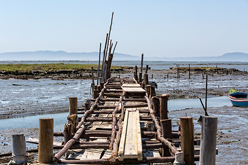 Image showing Very Old Dilapidated Pier in Fisherman Village