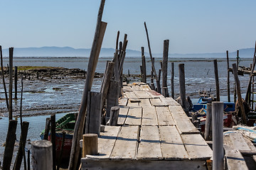 Image showing Very Old Dilapidated Pier in Fisherman Village