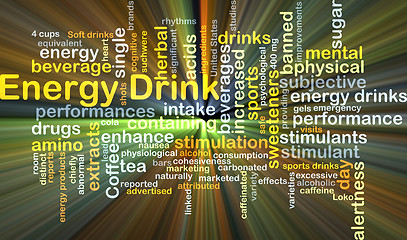 Image showing Energy drink background concept glowing
