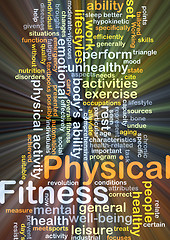 Image showing Physical fitness background concept glowing