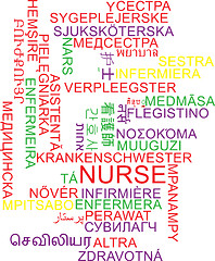 Image showing Nurse multilanguage wordcloud background concept