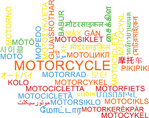 Image showing Motorcycle multilanguage wordcloud background concept