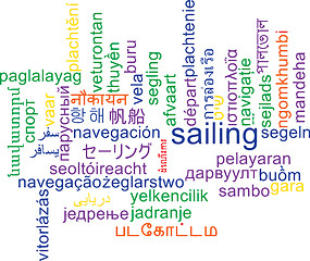 Image showing Sailing multilanguage wordcloud background concept