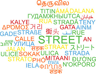 Image showing Street multilanguage wordcloud background concept
