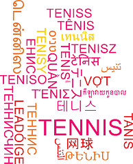 Image showing Tennis multilanguage wordcloud background concept