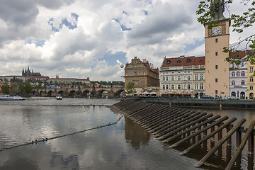 Image showing  Charles Bridge is famous historic bridge that crosses Vltava river. 