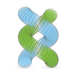 Image showing Vector illustration of dna structure in 3d. 