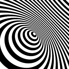 Image showing Black and white abstract striped background. Optical Art. 