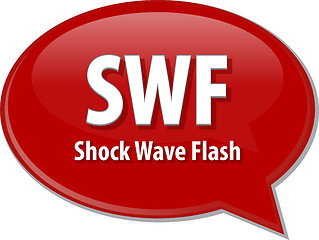 Image showing SWF acronym definition speech bubble illustration