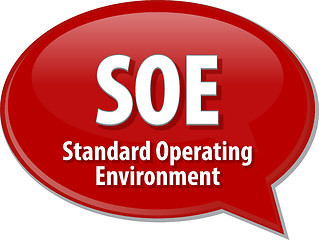 Image showing SOE acronym definition speech bubble illustration