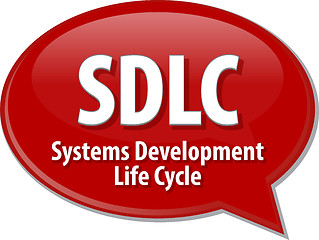 Image showing SDLC acronym definition speech bubble illustration